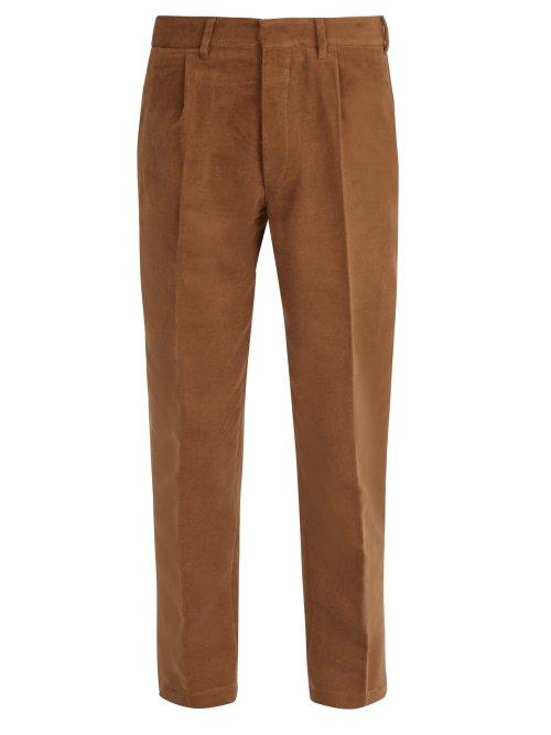 Matchesfashion.com The Gigi - Mid Rise Tapered Cotton Trousers - Mens - Brown