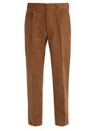 Matchesfashion.com The Gigi - Mid Rise Tapered Cotton Trousers - Mens - Brown