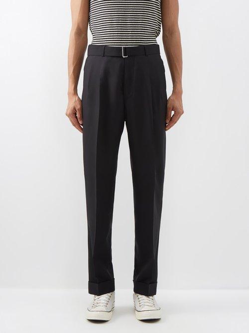 Officine Gnrale - Luigi Belted Wool Trousers - Mens - Black