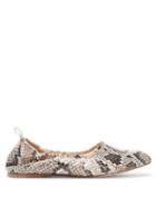 Matchesfashion.com A.p.c. - Rosa Python-embossed Leather Ballet Flats - Womens - White Multi