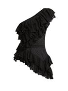 Matchesfashion.com Isabel Marant - Zellery One Shoulder Broderie Anglaise Cotton Top - Womens - Black