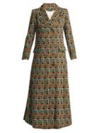 Matchesfashion.com Duro Olowu - Geometric Print Peak Lapel Coat - Womens - Black Print