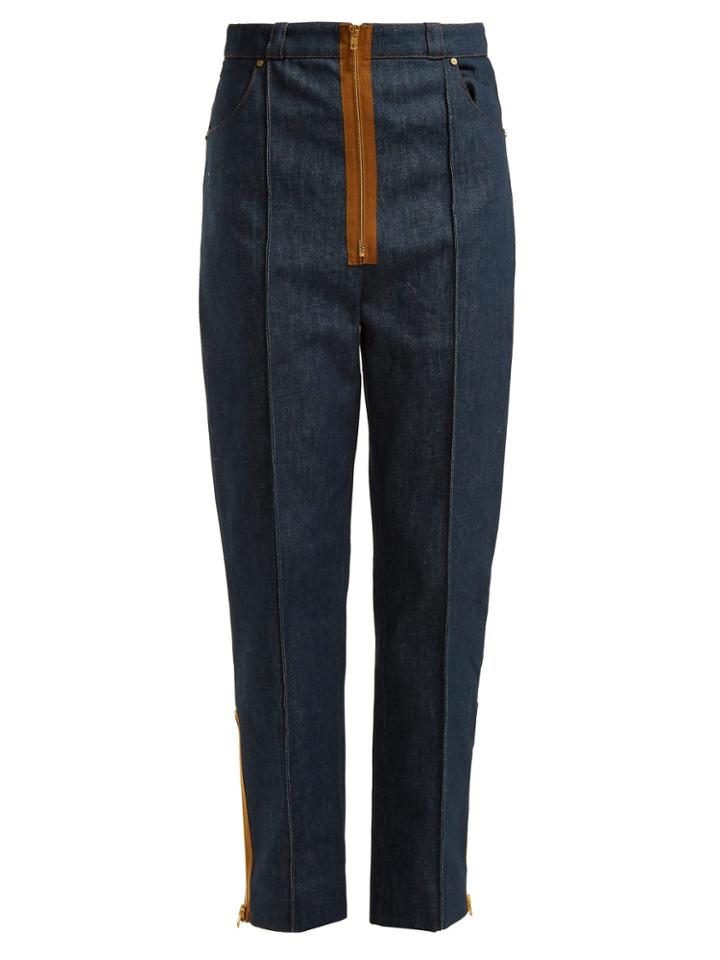 Hillier Bartley Zipper-trimmed High-rise Jeans