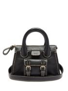 Chlo - Edith Small Topstitched Leather Shoulder Bag - Womens - Black