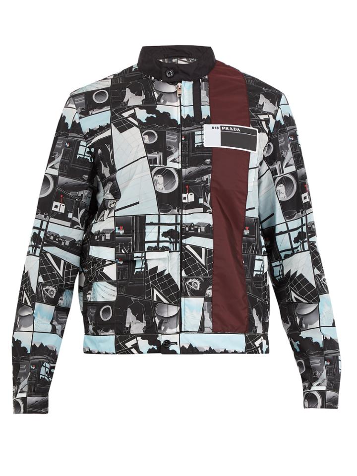 Prada Comic-strip Stand-collar Jacket