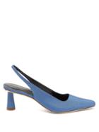Matchesfashion.com By Far - Diana Sling Back Faille Mules - Womens - Blue