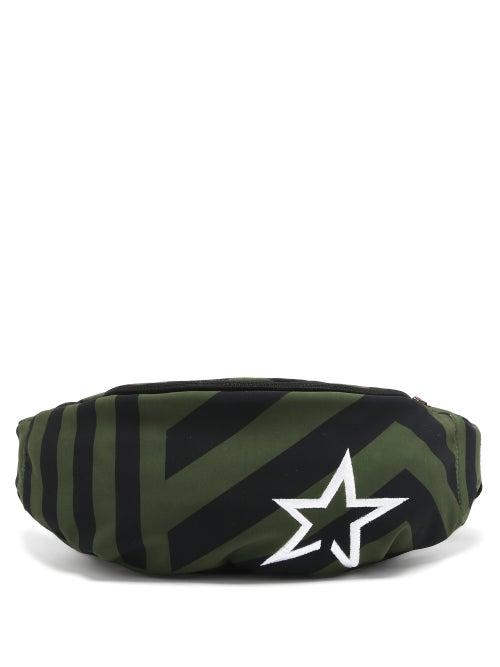 Matchesfashion.com Perfect Moment - Star-embroidered Striped Soft-shell Belt Bag - Womens - Green Stripe