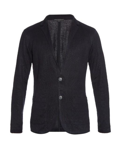 John Varvatos Linen-blend Knit Cardigan