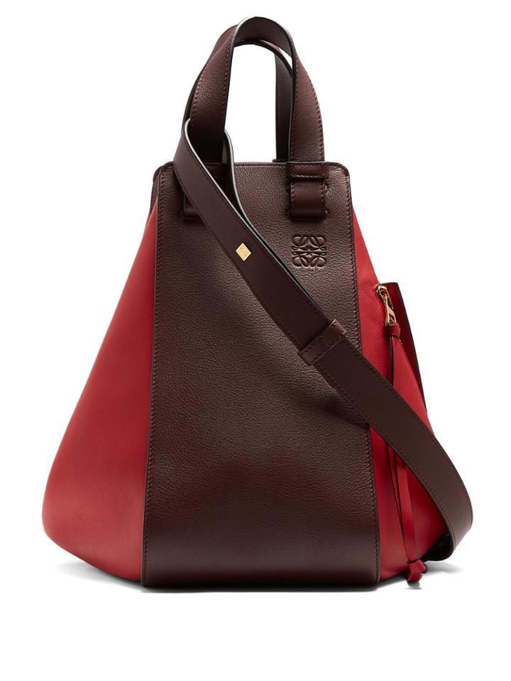 Loewe Hammock Contrast-panel Leather Tote