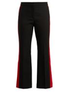 Matchesfashion.com Alexander Mcqueen - Kickback Wool Blend Cropped Trousers - Womens - Black