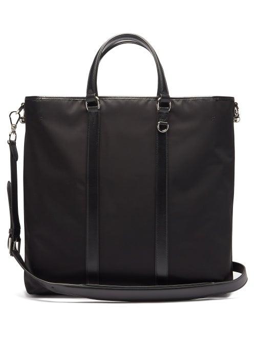 Matchesfashion.com Ralph Lauren Purple Label - Weekender Leather-trimmed Canvas Tote Bag - Mens - Black