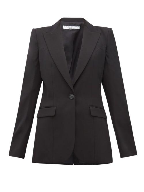 Matchesfashion.com Katharine Hamnett London - Sofia Single Breasted Wool Blazer - Womens - Black