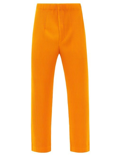 Matchesfashion.com Homme Pliss Issey Miyake - Technical-pleated Straight-leg Trousers - Mens - Orange