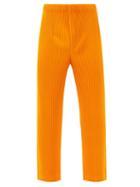 Matchesfashion.com Homme Pliss Issey Miyake - Technical-pleated Straight-leg Trousers - Mens - Orange
