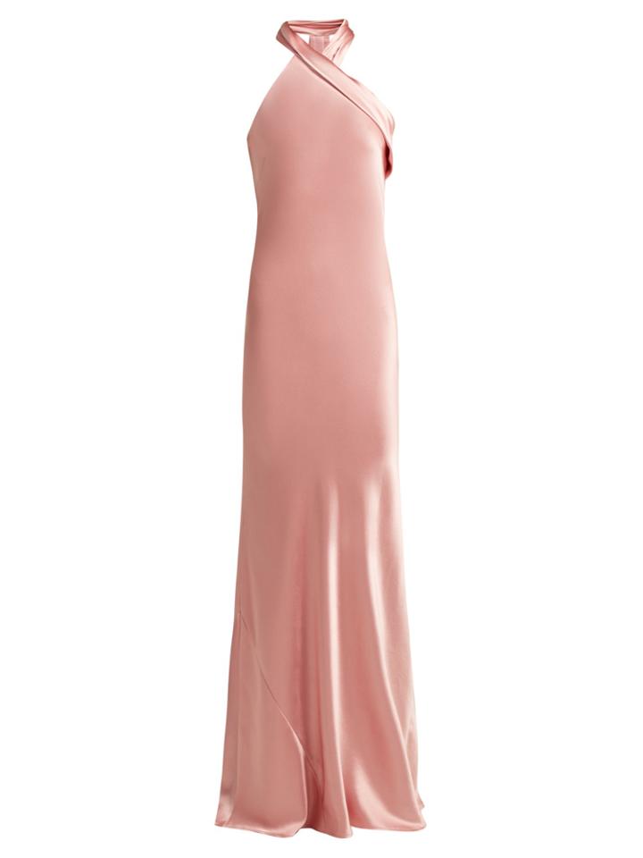 Galvan Pandora Bias-cut Silk Satin Gown