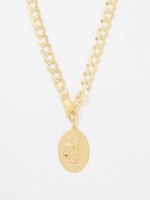 Hermina Athens - The Empress Tarot-charm Gold-plated Necklace - Womens - Yellow Gold