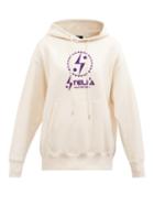 Stella Mccartney - Logo-flocked Cotton-jersey Hooded Sweatshirt - Womens - Ivory