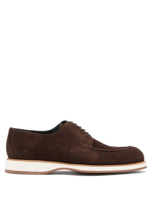 Matchesfashion.com Brioni - Stacked-midsole Suede Oxford Shoes - Mens - Dark Brown