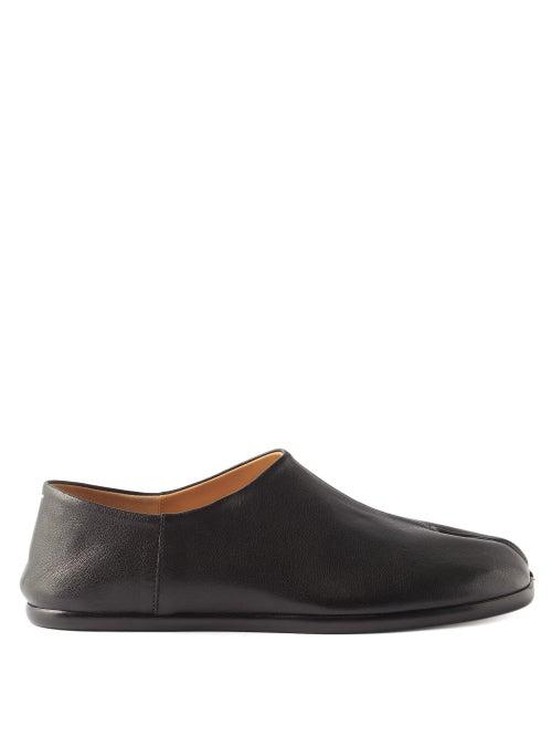 Maison Margiela - Tabi Collapsible-heel Leather Loafers - Womens - Black