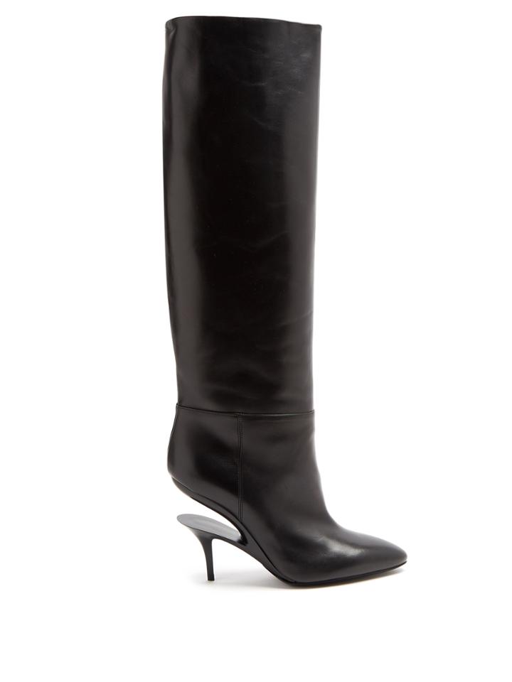 Maison Margiela Suspended-heel Leather Knee-high Boots