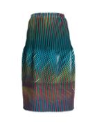 Issey Miyake Prism 2 Striped And Pleated Skirt