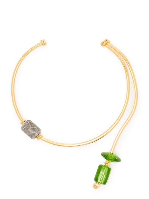 Matchesfashion.com Marni - Glass Stone Choker - Womens - Green