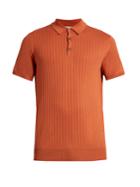 Éditions M.r Ribbed-knit Cotton Polo Shirt