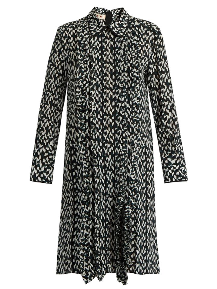 Marni Crinkle-print Silk Dress