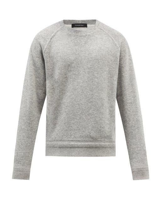 Ermenegildo Zegna - Crew-neck Wool-blend Sweatshirt - Mens - Grey
