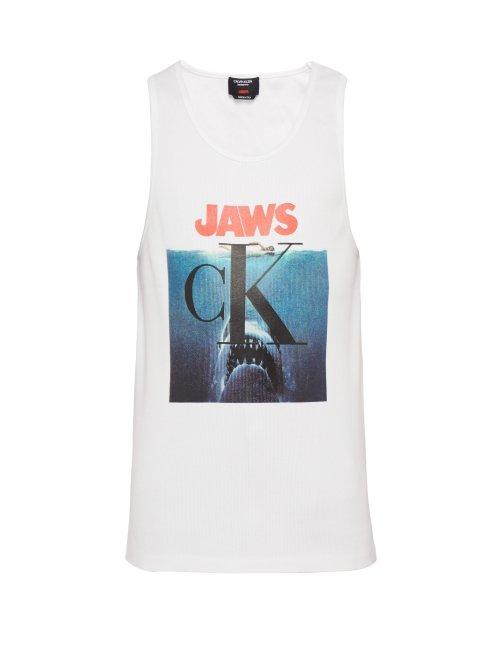 Matchesfashion.com Calvin Klein 205w39nyc - Jaws Ribbed Cotton Tank Top - Mens - White