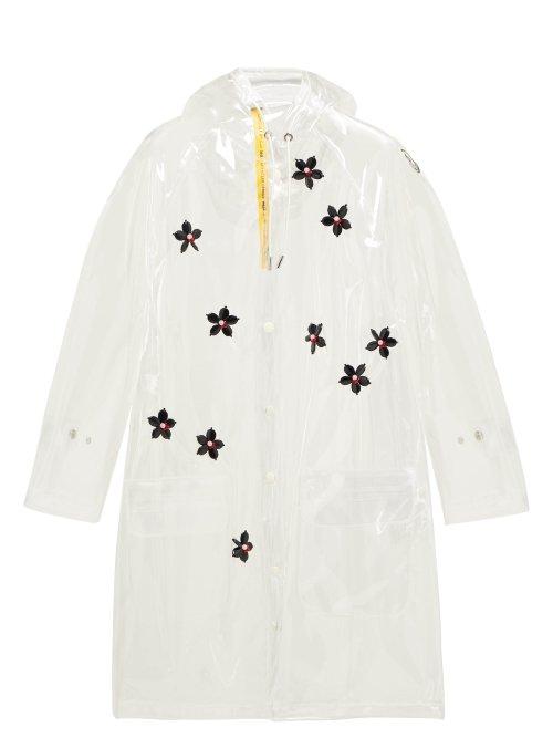 Matchesfashion.com 4 Moncler Simone Rocha - Perspex Flower Transparent Hooded Parka - Womens - Clear