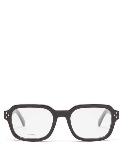 Celine Eyewear - Square Acetate Glasses - Mens - Black