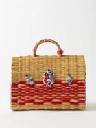 Heimat Atlantica - Chacha Large Rattan Basket Bag - Womens - Red Multi