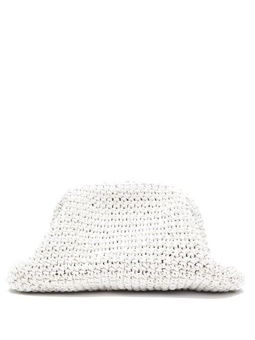 Matchesfashion.com Bottega Veneta - The Pouch Crochet-leather Clutch Bag - Womens - White