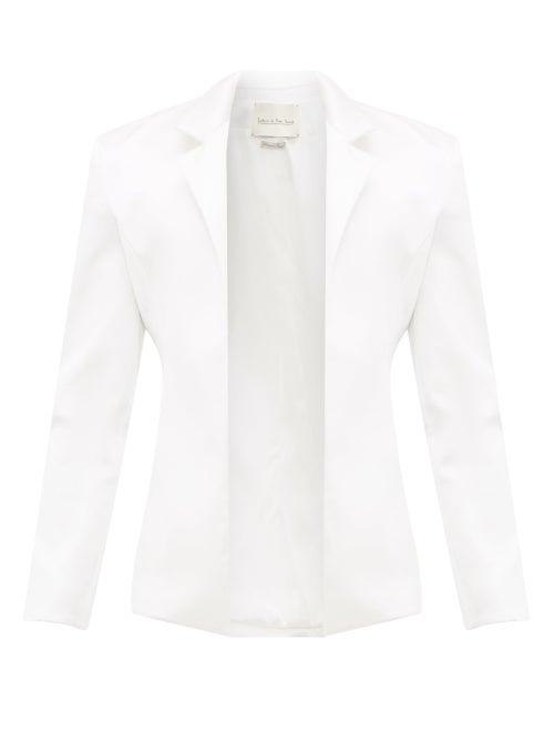 Matchesfashion.com Ludovic De Saint Sernin - Cutaway Front Satin Faille Suit Jacket - Mens - White