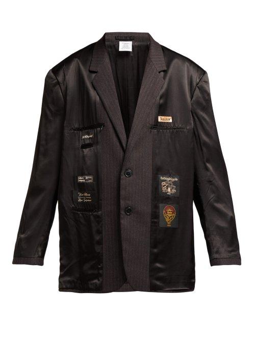 Matchesfashion.com Vetements - Inside Out Satin Blazer - Womens - Black Grey