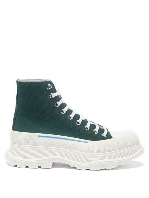 Alexander Mcqueen - Tread Slick Canvas High-top Trainers - Mens - Green White