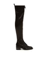 Nicholas Kirkwood Casati Pearl-heeled Stretch-satin Boots