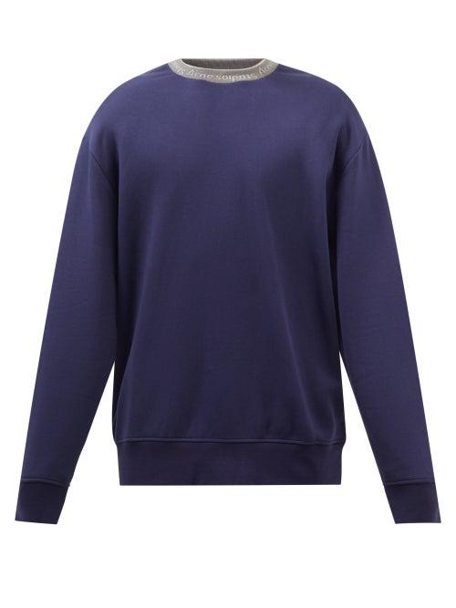 Acne Studios - Logo-jacquard Jersey Sweatshirt - Mens - Indigo