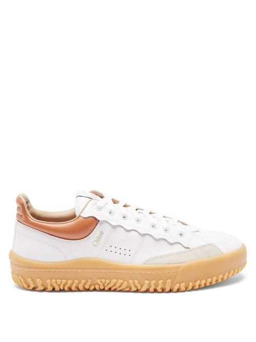 Matchesfashion.com Chlo - Franckie Leather Trainers - Womens - Tan White