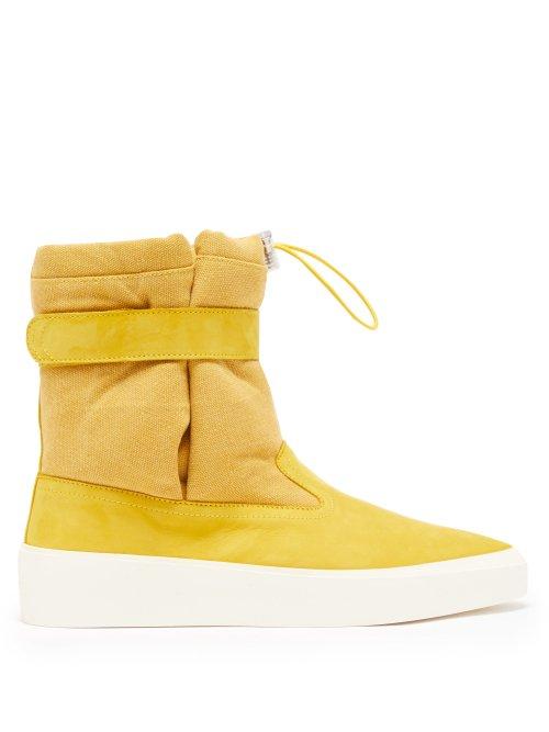 Matchesfashion.com Fear Of God - Ski Lounge Canvas And Suede Boots - Mens - Yellow