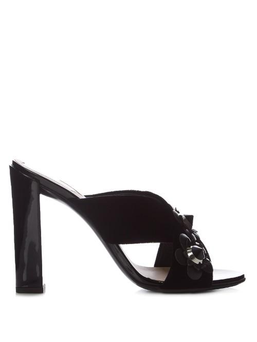 Fendi Flowerland Leather Mules