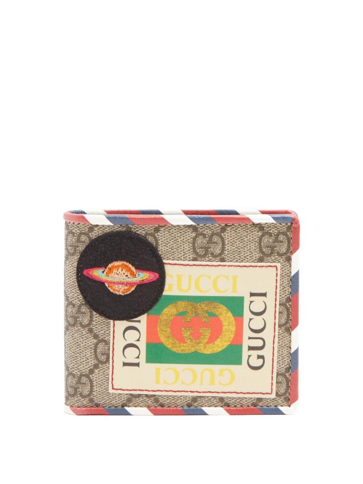 Gucci Gg Supreme Logo And Planet-patch Wallet