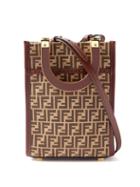 Fendi - Sunshine Logo-print Suede Cross-body Bag - Womens - Brown Multi