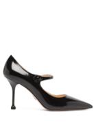 Matchesfashion.com Prada - Pointed Mary Jane Leather Pumps - Womens - Black