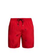 Matchesfashion.com Burberry - Logo Embroidered Swim Shorts - Mens - Red Multi