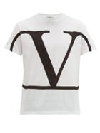 Matchesfashion.com Valentino - V Logo Print Cotton T Shirt - Mens - White
