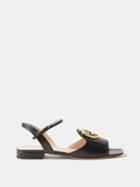 Gucci - Gg-logo Leather Sandals - Womens - Black