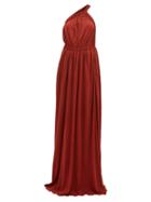 Matchesfashion.com Matteau - The One Shoulder Maxi Dress - Womens - Dark Red
