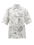 Matchesfashion.com Acne Studios - Astrology-print Linen Shirt - Womens - White